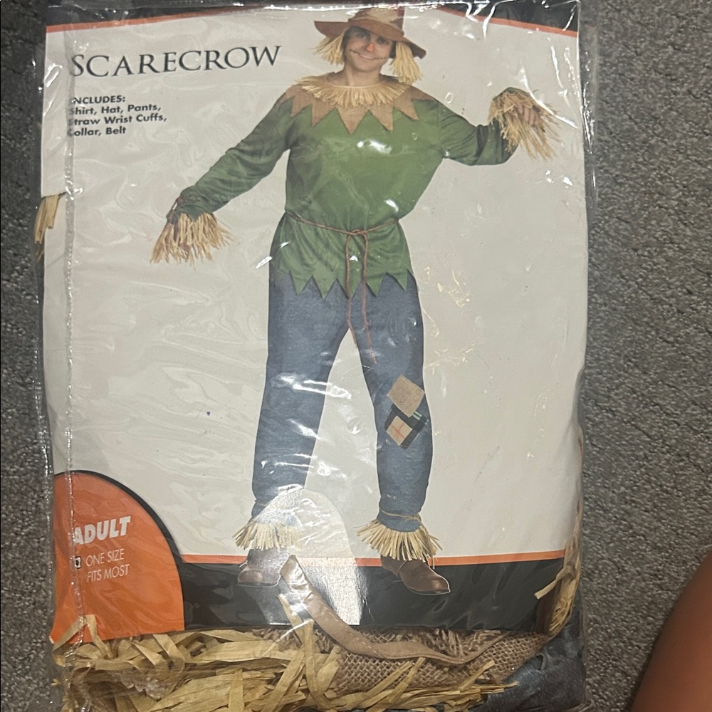 Scarecrow Adult Costume - Green and Blue one size fits most